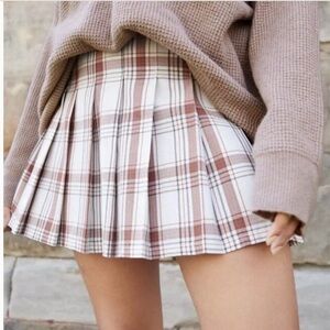Aerie Plaid pleated fabric skirt M size